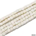 Off-white 4mm cubic natural stone beads for DIY jewelry and bracelet making - Small Cube Style (47款) / 4mm (1 String/Pack, Approx 90 Pcs) / White Texture