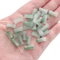 Bamboo shaped glass beads with green white gradient for DIY jewelry handmade crafts - Dark Cyan