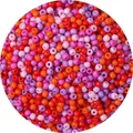 Mix van kleurrijke glazen kralen in oranje en paars voor DIY sieraden maken - 3mm (Opening 0,8mm, 450g/Verpakking) / Paarsrood Mix
