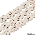 White synthetic stone bear charms 15x19mm with marble texture for DIY jewelry making - Bear Shape Style (55款) / 15x19mm (1 String/Pack, Approx 19 Pcs) / White Texture