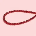 Fil de perles rondes en verre rouge transparent pour la création de bijoux DIY - Rouge grenat