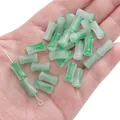 Green and white gradient bamboo shaped glass beads for DIY jewelry and hair accessories - Bamboo Green