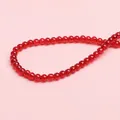 Perles rondes en verre rouge poli pour création de bijoux et bracelets faits à la main - Rouge Agate