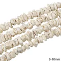 Irregular white turquoise stone beads 8-10mm with brown veins for jewelry making - Gravel Style (50款) / 8-10mm (1 String/Pack, Approx 95 Pcs) / White Texture