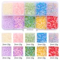 10-color 2mm pearl beads set in 10-grid clear box for DIY jewelry making 10g per color - 10-Grid Bead Material Kit / Mist Iridescent