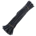 Close-up of bundled dark grey fuzzy pipe cleaners for DIY crafts on white background - 5mm x 30cm / Gray