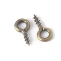 Antique bronze eye pins for DIY jewelry making with threaded screw hooks on white background - Small Style / Antique Bronze