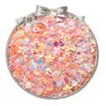 Iridescent peach pink multi-shape sequins set with stars and flowers in silver dish - Mixed Shapes Style / 20g/Pack (3-10mm) / Flesh Pink
