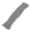 Faisceau de fils chenille gris pour loisirs créatifs avec élastiques jaunes - 5mm x 30cm / Gris clair