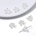 Iridescent aurora lily flower acrylic beads for DIY handmade bracelets and jewelry - 20 Pcs/Pack / Transparent Deep Colorful