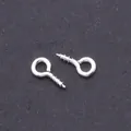Silver metal screw eye pins with closed loops for DIY jewelry and pendant crafts - Small Style / Silver