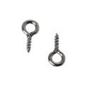 Polished silver screw eye pins in stainless steel for DIY jewelry and hanging crafts - Small Style / Gunmetal