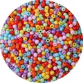 Mix van gekleurde ronde glazen kralen voor het maken van handgemaakte DIY-sieraden - 4mm (Opening 1mm, 450g/Verpakking, ca. 7000 stuks) / Gemengde Groene Bloemenserie