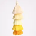 Five-tier gradient yellow polyester cotton tassel charm for DIY jewelry accessories - White Yellow Orange Gradient