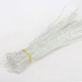 White iridescent glitter pipe cleaners for DIY kids crafts, 100 piece bundled pack - 5mm x 30cm / White