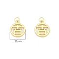 Pendentif porte-bonheur en laiton doré avec caractère 'Ji' ajouré pour bijoux DIY - Ji (Style 07) Plaqué Or 14K