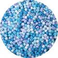 Blauw en paars olie-verfstijl glazen kralen voor DIY armband en ketting sieraden - 4mm (Opening 1mm, 450g/Verpakking, ca. 7000 stuks) / Blauwe Tinten Mix