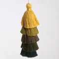 Polyester cotton four-layer tassel in yellow, olive, coffee, and dark green colors - Yellow Brown Green Gradient