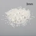 Paillettes bianche iridescenti da 3mm per artigianato DIY e accessori per cucito - Stile Tondo Piatto / Bianco