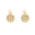 Paire de pendentifs dorés évidés avec motif double bonheur pour création de bijoux - Double Bonheur (Style 17) Or Mat