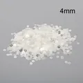 Paillettes rotonde bianco iridescente da 4mm con foro centrale per cucito e hobby - Stile Tondo Piatto / Bianco
