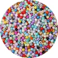 Gekleurde olieverf glaskraaltjes voor DIY handgemaakte sieraden armbanden en kettingen - 4mm (Opening 1mm, 450g/Verpakking, ca. 7000 stuks) / Willekeurig Gemengde Kleuren
