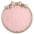 Matte light pink glass seed beads for DIY jewelry making in a decorative tray - Pink