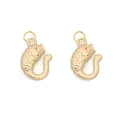 Paire de pendentifs carpe koi dorés avec détails d'écailles pour bijoux DIY - Koi (Style 24) Or Mat