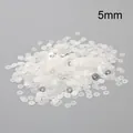 Paillettes rotonde bianche semitrasparenti da 5mm per fai da te e accessori moda - Stile Tondo Piatto / Bianco