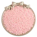 Matte light pink glass seed beads for DIY jewelry making on a golden decorative tray - Deep Pink