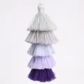 Five-layer gradient purple cotton tassel pendant for DIY jewelry and crafts - Purple Gradient