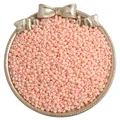 Matte peach pink glass seed beads for DIY jewelry making in a decorative gold tray - Dusty Rose