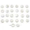Flat round natural shell beads with gold 26 capital letters for DIY jewelry making - 26 Letters Set