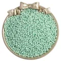 Mint green frosted glass seed beads for DIY jewelry making in a decorative gold tray - Green