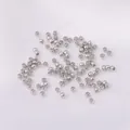 Polished silver loose spacer beads for DIY jewelry making in a smooth cylinder shape - 2mm (Hole 1mm) 100 Pieces / White Gold