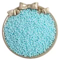 Sky blue 2-4mm frosted glass seed beads for DIY jewelry making in a decorative tray - Sky Blue