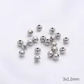 3x1.2mm high-polish silver metal beads for DIY jewelry making and bracelet crafting - 3mm (Hole 1.2mm) 100 Pieces / White Gold