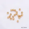 Bulk 4x1.5mm 14k gold plated spacer beads with smooth finish for jewelry making - 4mm (Hole 1.5mm) 100 Pieces / 18K Gold Plated