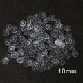 Set di bottoni trasparenti da 10mm a 2 fori in resina plastica per cucito e fai-da-te - Diametro 10mm x Spessore 2mm