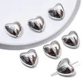Cuentas de corazón plateadas pulidas de acrílico para la creación de joyas y pulseras - 20x18mm Apertura 1.5mm / Plateado