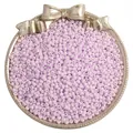 Lavender purple 2-4mm matte seed beads for DIY jewelry making displayed in a golden tray - Purple