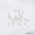 4x1.5mm silver metal round spacer beads for DIY jewelry making and handmade bracelet - 4mm (Hole 1.5mm) 100 Pieces / Thick Silver