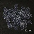 Set di bottoni rotondi trasparenti da 12mm in plastica per cucito e creazioni fai da te - Diametro 12mm x Spessore 2mm