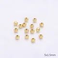 DIY jewelry 14k gold filled round spacer beads 5x1.5mm size with polished finish - 5mm (Hole 1.5mm) 50 Pieces / 14K Gold Plated