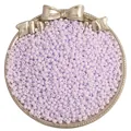 2-4mm matte light purple glass seed beads in a gold decorative tray for DIY jewelry - Light Purple