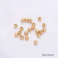 5x1.5mm golden spacer beads for DIY jewelry making in polished gold plated finish - 5mm (Hole 1.5mm) 50 Pieces / 18K Gold Plated