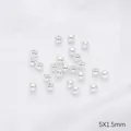 DIY jewelry beads in polished silver finish measuring 5x1.5mm for handmade bracelets - 5mm (Hole 1.5mm) 50 Pieces / Thick Silver