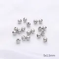 DIY silver spacer beads 5x1.5mm size for handmade jewelry bracelet necklace - 5mm (Hole 1.5mm) 50 Pieces / White Gold
