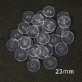 Bottoni rotondi trasparenti da 23mm in plastica a 2/4 fori per cucito e creazioni fai-da-te - Diametro 23mm x Spessore 2.8mm