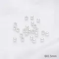 DIY silver spacer beads 6x1.5mm polished metal round balls for handmade jewelry - 6mm (Hole 1.5mm) 50 Pieces / Thick Silver